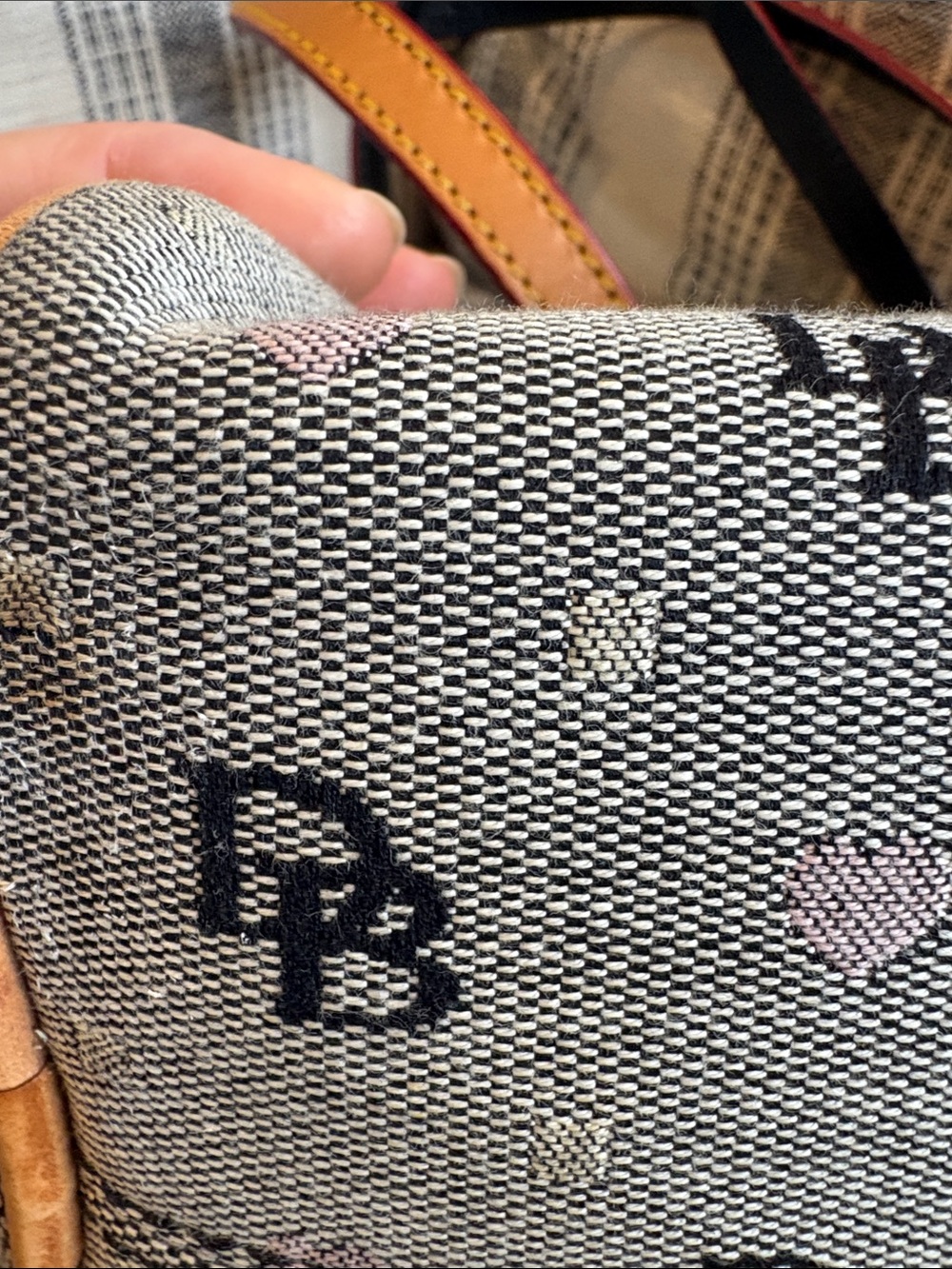 Dooney & Bourke Gray Signature Heart Barrel Satchel with Tan Trim - Picture 11 of 11